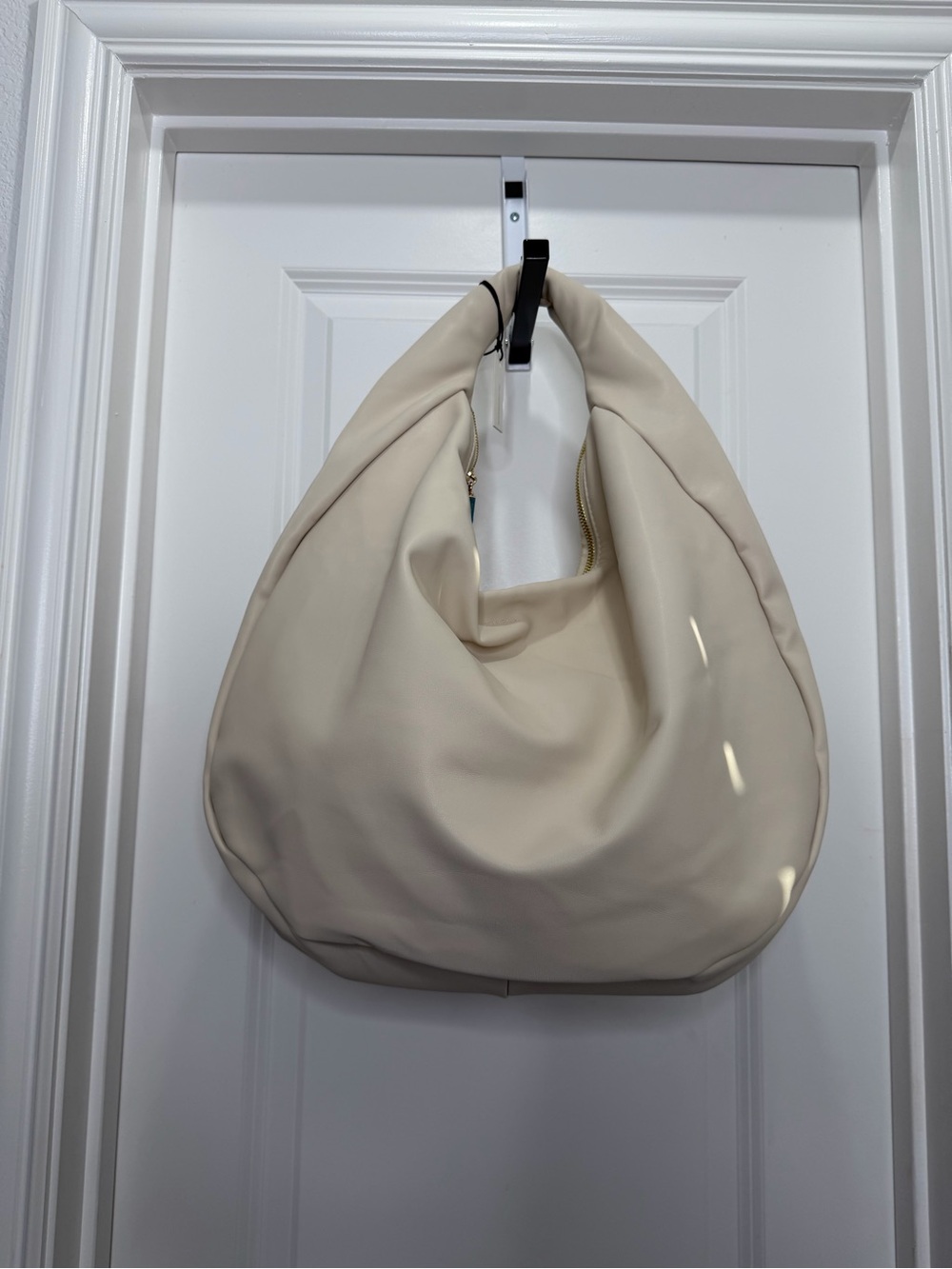 Oversized Slouchy Hobo Shoulder Bag Off White Cream
